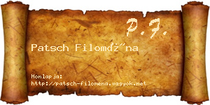 Patsch Filoména névjegykártya